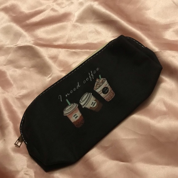 Soft black I need coffee pencil case amazing spacious - Picture 1 of 2